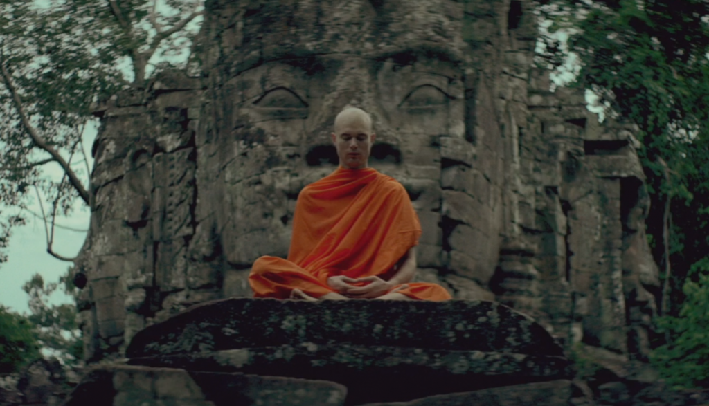 listening buddist monk