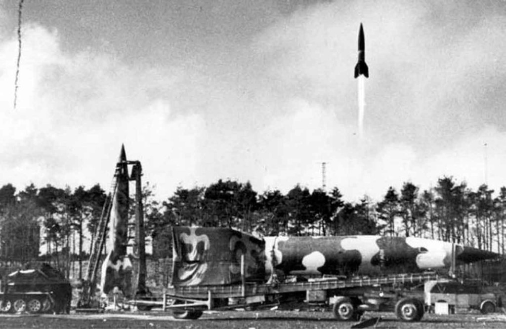 Picture of an actual German V2 rocket launch - circa 1945.