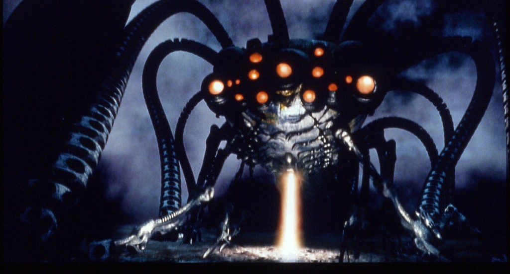 The Matrix's "Other": Tentacles, glowing red eyes, black skin and smoke in the background. It doesn't get more evil than that.