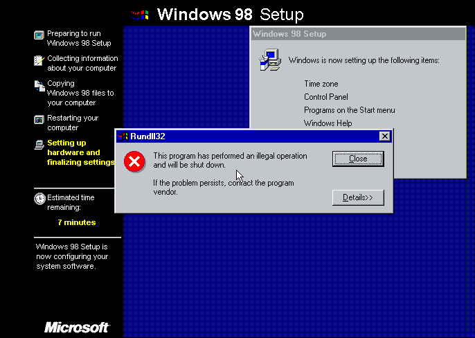 The Peak of Human Civilization: in 1999, we were running Windows 98 - or trying to.